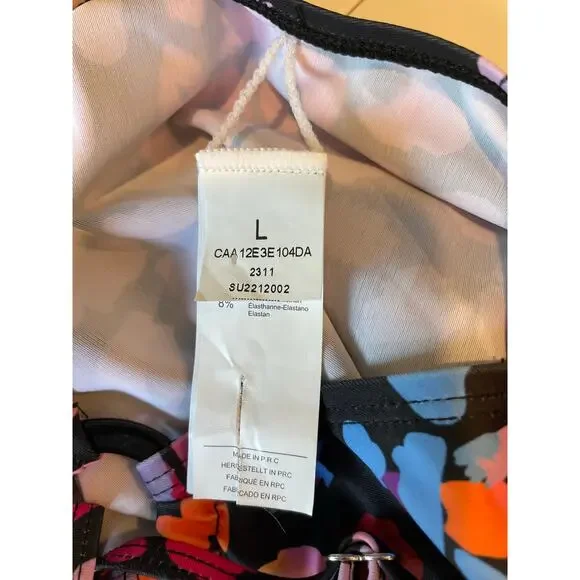 Cupshe One Piece Swimsuit NWOT Sz L Multicolored Leopard Print O Ring Cutout - Picture 12 of 14